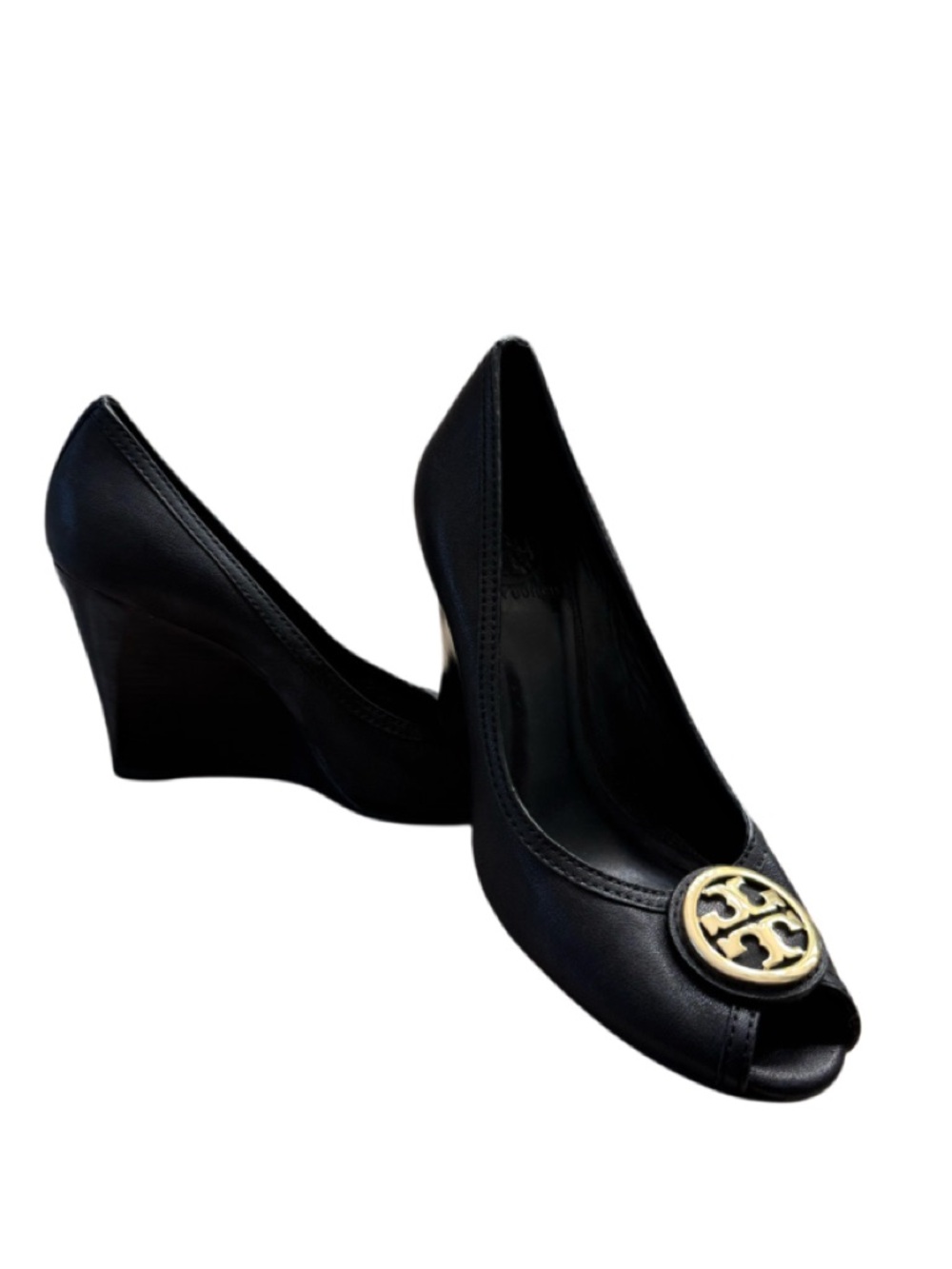 TORY BURCH PEEP-TOE SALLY WEDGES